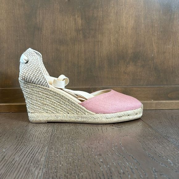 Soludos Tall Wedge Linen Espadrilles in Dusty Rose - Picture 7 of 13